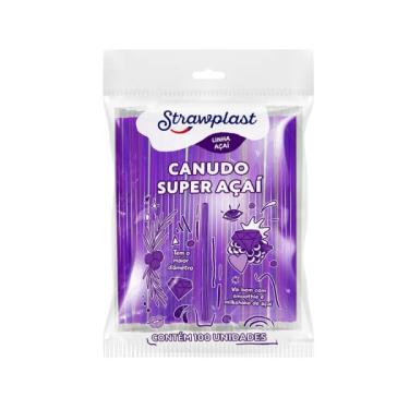 Imagem de Canudo Roxo Super Açai De 10mm 100un Strawplast
