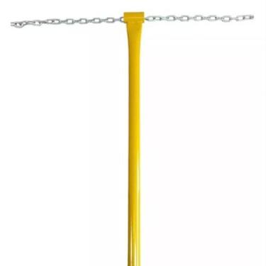 Imagem de Cano Pedestal Fixo Para Corrente De Estacionamento  Luvas Fixação Amar