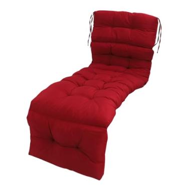 Imagem de 78.74x21.65 na Almofada de Lounge Com Laços, Almofada de Substituição da Piscina do Gramado, Material Macio para Móveis Externos Internos (Vinho vermelho)