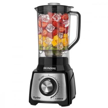 Imagem de Liquidificador Mondial Turbo com Copo em San Cristal Preto 1200W 127V,