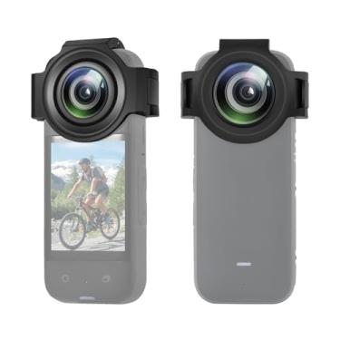 Imagem de PULUZ Para protetor de lente Insta 360 x3, protetores de lente dupla para Insta360 X3 capa protetora de vidro temperado óptico acessórios para câmera Insta 360 x3 acessórios à prova d'água