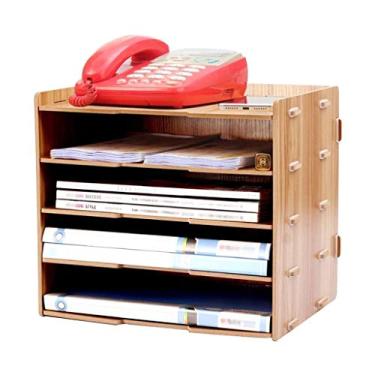 Imagem de MTYLX Armário de arquivo/rack, arrumado armário de armazenamento estacionário papelaria rack de enchimento bandeja organizador arquivo de revista - 34 x 25 x 28,5 cm, C1