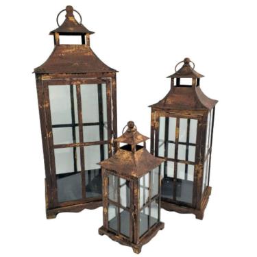 Imagem de Lanterna Marroquina Decorativa 65/49/33Cm Rustica 3Pc