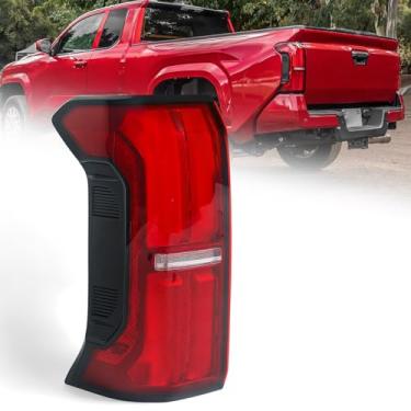 Imagem de Huray Conjunto de luz traseira de LED completo para Toyota Tacoma 2024 2025, lanterna traseira LH sem interruptor de porta traseira, estilo original, lâmpada de freio traseira com marcador lateral de