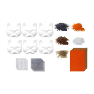 Imagem de Generic DIY KIT COSPLAY PARTIMANTE a PINTURA Máscara de Animal Carnival Masquerade, Style C