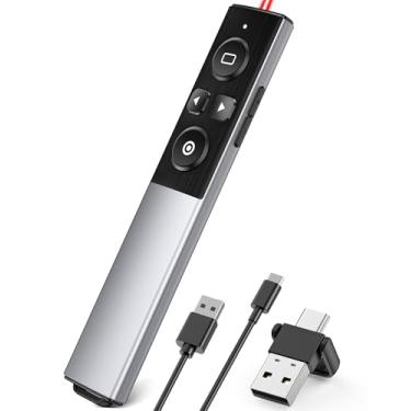 Imagem de Clicker de apresentação sem fio - Clicker para apresentações PowerPoint - Controle remoto de apresentação recarregável, avançador de slides para Keynote/PPT/Mac/PC/Laptop