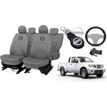 Imagem de Kit capa couro Frontier + chaveiro e volante 2000-2010 - ferro tech