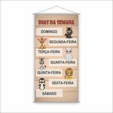 Imagem de Banner Pedagógico Escolar - Dias da Semana 120x65cm - PlimShop