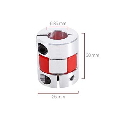 Imagem de 6.35mm X 12mm Flexível Plum Eixo Acoplamento Stepper Motor Encoder Acoplador Conectando Servo Stepper Motors e Codificadores Alumínio