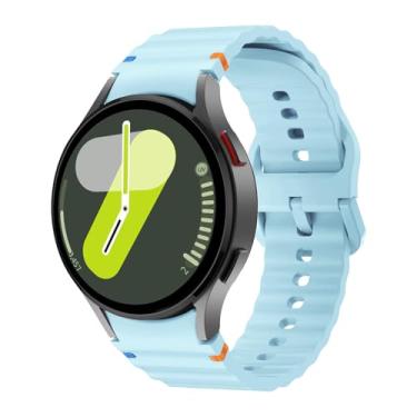 Imagem de Pulseira esportiva para Samsung Galaxy Watch 7 de 40 mm e 44 mm, macia, de silicone, para Galaxy Watch FE de 40 mm/6, 5 e 4 de 40 mm e 44 mm/6 Classic de 43 mm e 47 mm, feminina e masculina