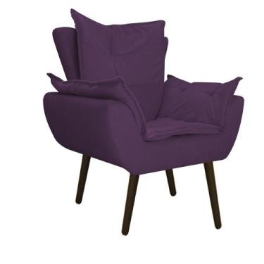 Imagem de Poltrona Decorativa Fenzzi Pés Palito Tabaco Sala de Espera Recepção S