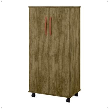 Imagem de Armário Multiuso Sapateira Quarto Com Rodinhas Naiara Cor - Amêndoa - 