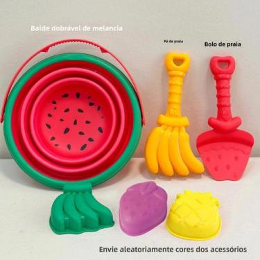 Imagem de Conjunto De Brinquedos De Areia Dobrável Para Viagem De Praia Balde Do
