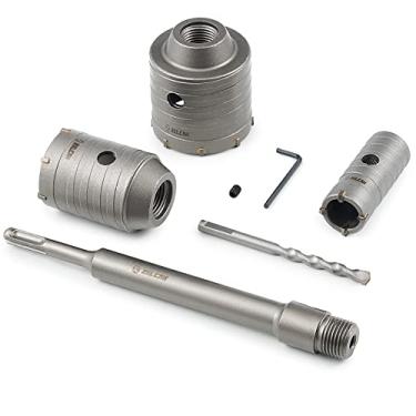 Imagem de Kit de brocas de parede de pedra de cimento de concreto para cortador de para-choques COZ 65 mm 50 mm 30 mm SDS Plus Hole Saw Cutter, cortador de brocas de perfuração de haste para pedra de concreto de tijolos