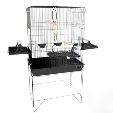 Imagem de VIVEIRO GAIOLA CALOPSITA PASSÁROS AVES TRIPLEX(:CONFORT BLACK-BLACK)