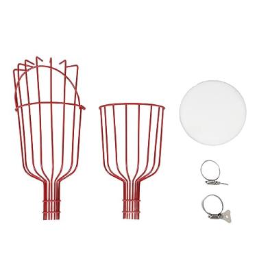 Imagem de BTSEURY Cesta de colheita de frutas, colheitadeira de frutas destacável, ferramenta multifuncional para colheita de frutas, acessório para tubo de 3 cm de diâmetro (vermelho)