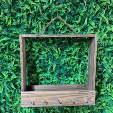 Imagem de Porta Chaves De Madeira Com Suporte Para Plantinhas ou Condimentos - F