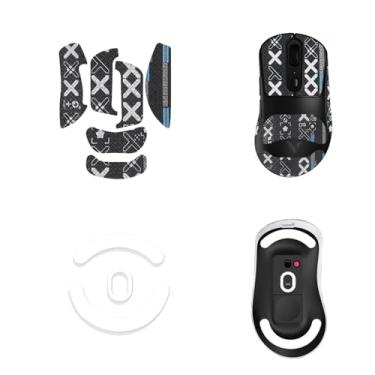 Imagem de NOUKAJU Fita adesiva para mouse com cobertura total para Rapoo VT3PRO MAX, kit de atualização de mouse profissional autoadesivo resistente ao suor, patins para pés de mouse (almofada de pé + fita