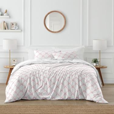 Imagem de Sweet Jojo Designs Conjunto de edredom Queen de 3 peças (laços rosa) para meninas, crianças, adolescentes, adultos, incluindo conjuntos de cama casal e fronha (blush, laço para bailarina, bailarina