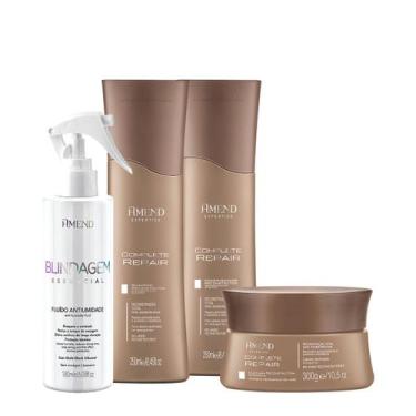 Imagem de Kit Amend Complete Repair Shampoo Condicionador Máscara e Fluído Antiu