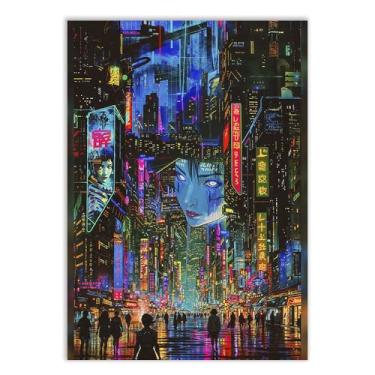 Imagem de Placa Decorativa Anime Cyberpunk Futurista Tokyo Poster Quarto Sala