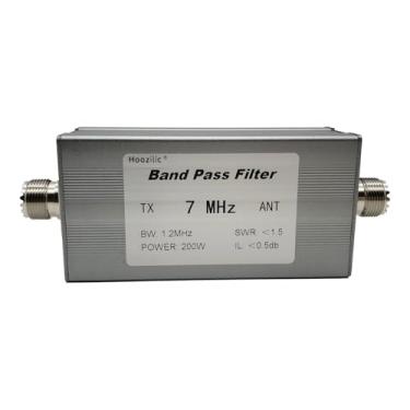 Imagem de Hoozilic Filtro de passagem de banda de ondas curtas de 200 W, filtro LC com conector fêmea M, filtro de antena de alto isolamento para rádio amador (7 MHz)