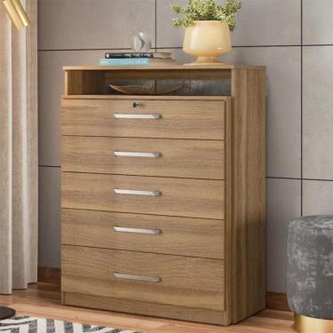 Imagem de Cômoda Demobile Triunfo 5 Gavetas Amendoa Touch