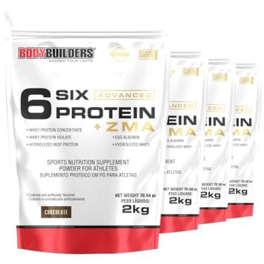 Imagem de Kit 4x Six Protein Advanced com Zinco, Magnésio e Vitamina B6 2kg - Bodybuilders (Médio, Chocolate)