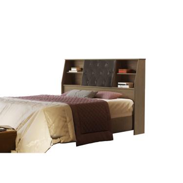 Imagem de Cabeceira Núbia Casal 1.4 Com Capitonê Castanho/Nogal – VJ Móveis