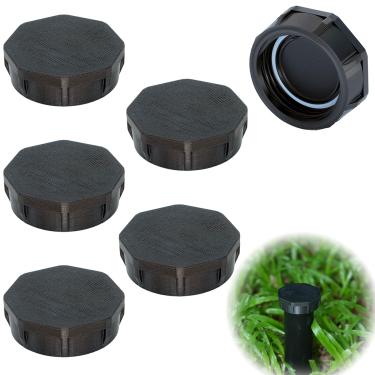 Imagem de FLXKAODU Pacote com 6 tampas de cabeça de aspersor para irrigadores Rain Bird série 1800, capas de cabeça de spray de substituição - protetor de cabeça de aspersão (tampa de cabeça de spray preta e