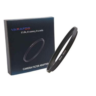 Imagem de Adaptador de anel de metal para cima/para baixo compatível com câmeras mirrorless DSLR Lens, conversor de rosca de filtro UV CPL ND, preto (55-58)