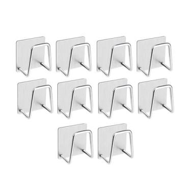 Imagem de Kit 10 x Suporte Gancho Pia Porta Esponja Inox com adesivo - ATMX