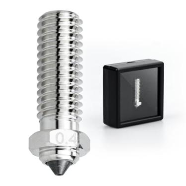 Imagem de Xirbbo Atualizar Tungstênio Carbidetip Bimetal Volcano 0.4Mm Bicos Alta Condutividade Térmica Resistência À Abrasão Para Anycubic Vyper/Kobra Max/Plus, Artillery Sidewinder X2 Flsun V400 Super Impress