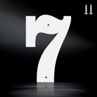 Imagem de Letras brancas à prova de ferrugem de 15 cm, números de endereço de metal resistente para casa, números 0-9 à prova de intempéries e letras de metal A-Z ao ar livre para porta, portão, caixa de