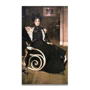 Imagem de The Rocking Chair John Lavery Iconic Realist Portrait & War Scene Canvas Art – Decoração de parede irlandesa atemporal para casa 39,98 x 72 cm Un Framed