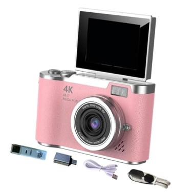 Imagem de predolo Câmera digital 4K com tela flip de 180°, tela de 2,4" com filtro integrado, digital de 8x, câmera CCD para iniciantes e adolescentes, Rosa