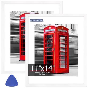 Imagem de HOMERHYME Porta-retrato 28 x 35,5 cm, pacote com 2 molduras para exibição de mesa e galeria de parede, pôsteres de fotos, branco