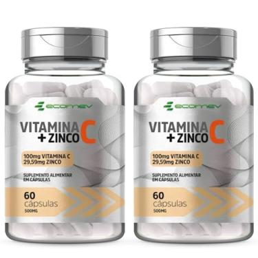 Imagem de 2x Vitamina C + Zinco Quelado 500Mg 120 Cápsulas - Ecomev