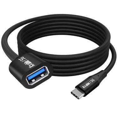 Imagem de Cabo USB C para USB fêmea 3FT, tipo-C macho para USB A 3.1 fêmea OTG, transferência de dados de 5 Gbps, compatível com MacBook Pro/Air, iPhone 16 Pro Max/16 Plus/16/15, Galaxy S24/S23/S22/S21 e mais