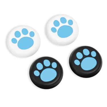 Imagem de DLseego Punhos de polegar projetados para Nintendo Switch 2 2025, silicone macio Joycon controle analógico capa protetora antiderrapante 4 peças botão Joy Con Joystick Caps capas de garra de gato
