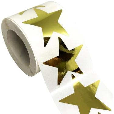 Imagem de Adesivos Gold Star, 5 cm Glitter Metálico Foil Star Etiquetas Autoadesivas - Materiais para professores de folha brilhante - Lembranças de festa para scrapbooking (500 peças)