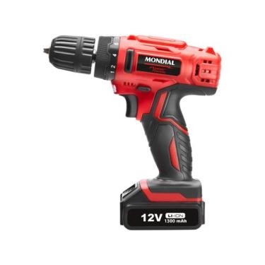 Imagem de Furadeira e Parafusadeira Mondial a Bateria 12V com Maleta Power Tools