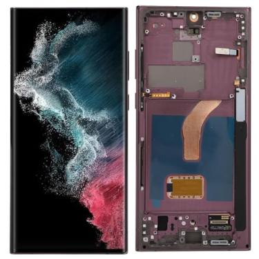 Imagem de Original para S22 Ultra, Display LCD OLED Touch Screen Digitalizador Assembléia S22ultra SM S908B Substituição de tela LCD com moldura, 6,7 polegadas (vermelho)