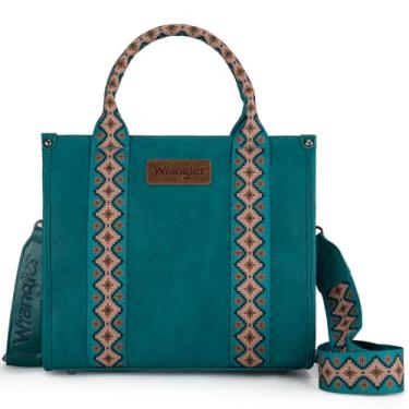 Imagem de Bolsa feminina Wrangler Western com alça de ombro Boho média, alça superior, bolsas e bolsas, Azul claro/azul claro, Medium, Bolsa ocidental