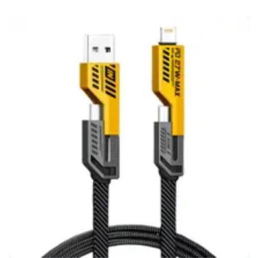 Imagem de Cabo USB 4 em 1 Ultra-Rápido Metal Turbo Alta Velocidade - MinutoBaby