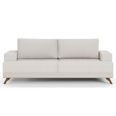 Imagem de Sofá 3 Lugares 200cm Living Pés Curvos Santi D05 Linho Cru - Mpozenato