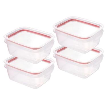 Imagem de "Kit 4 Potes Herméticos Plastil 550ml com 2 Travas de Segurança Potes para Marmitas Marmita Fitnes Molhos Porta Frios e Petiscos Vasilha Hermética com Anel de Vedação Material BPA Free"