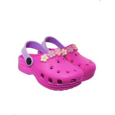 Imagem de Babuche Sandália Infantil Menina Trio Flores Antiderrapante Leve Macio Dulupé (BR, Bebê, Faixa Numérico, 19, 20)