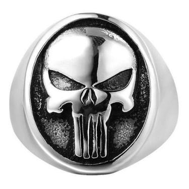 Imagem de Anel Aço 316l  Caveira Motociclista Justiceiro Punisher - Euro Importa
