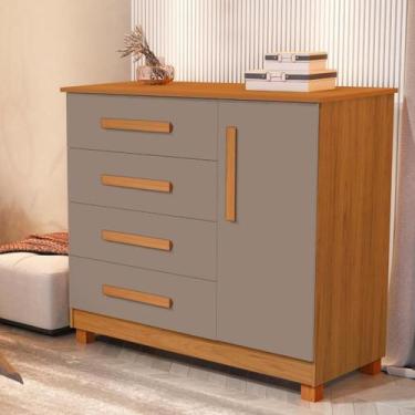Imagem de Comoda Sapateira Grande Cinza Nature 4 Gavetas Grecia - Anyben 